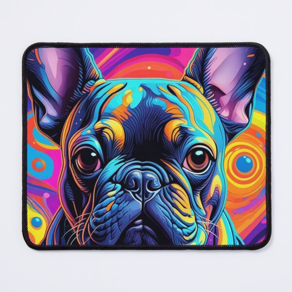 Item preview, Groovy Frenchie vibes! ? Psychedelic pup in full color designed and sold by Hachiandco.