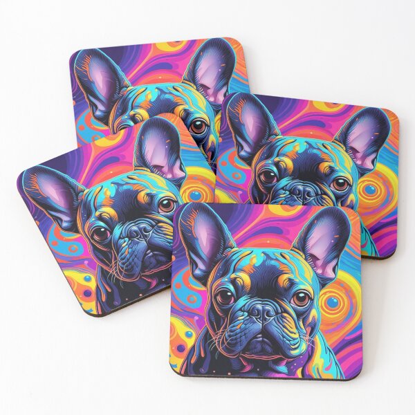 Item preview, Groovy Frenchie vibes! ? Psychedelic pup in full color designed and sold by Hachiandco.
