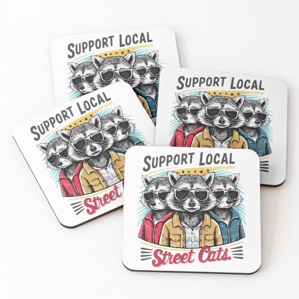 Item preview, Support Local Street Cats: Cute Raccoon Gang designed and sold by AlphaTeez.