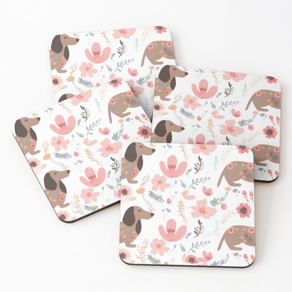 Item preview, Funny floral dachshund pattern designed and sold by Jelisandie.