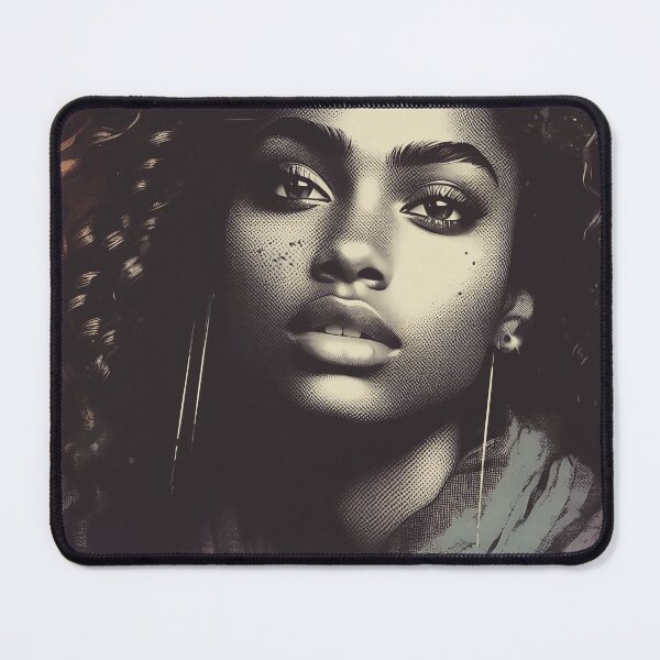 Item preview, Curly Charm: A Modern Mixed Media Portrait designed and sold by Drawings Project.