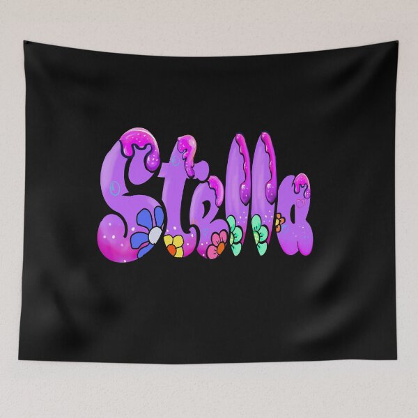 Item preview, Stella popular girls name woman women’s first name in purple drip calligraphy Stella designed and sold by Artonmytee.