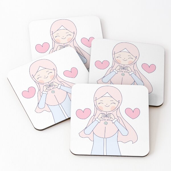 Artikelvorschau, Hijab und rosa Herz entworfen und verkauft von shinoportogis.