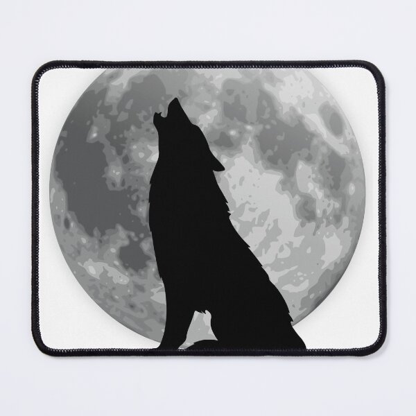 Item preview, "Howling Wolf Silhouette Under Full Moon" designed and sold by El-kaeed.