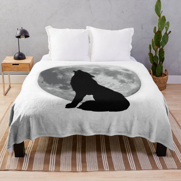 Item preview, "Howling Wolf Silhouette Under Full Moon" designed and sold by El-kaeed.