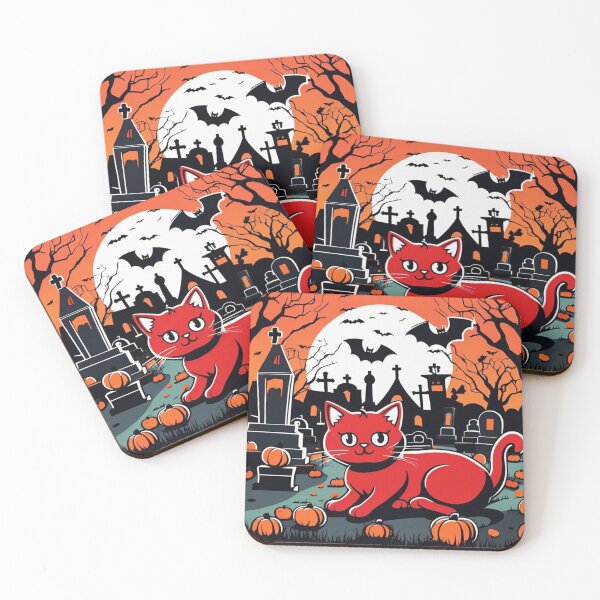 Item preview, Halloween cat in the cemetery designed and sold by OxiSkor.