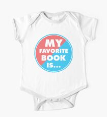 My favorite book is..., circle, colors blue pink One Piece - Short Sleeve
