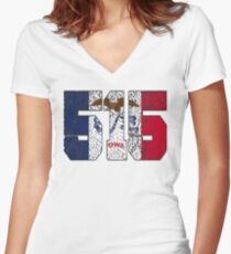 ALWAYS REPPIN' THE 515 Women's Fitted V-Neck T-Shirt
