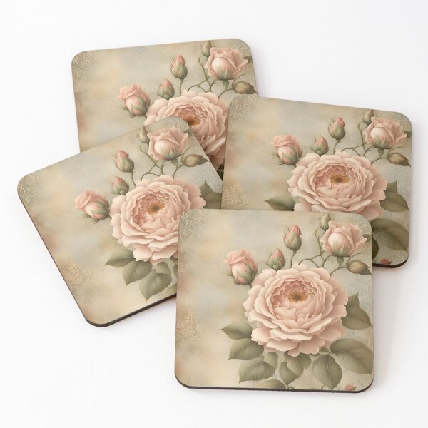 Item preview, Antique pink vintage roses, shabby chic designed and sold by patterncrow.