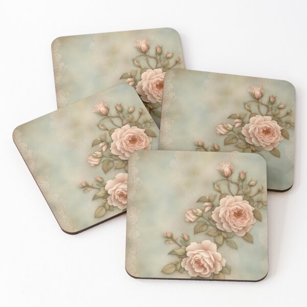 Item preview, Antique pink vintage roses, shabby chic scrapbooking designed and sold by patterncrow.