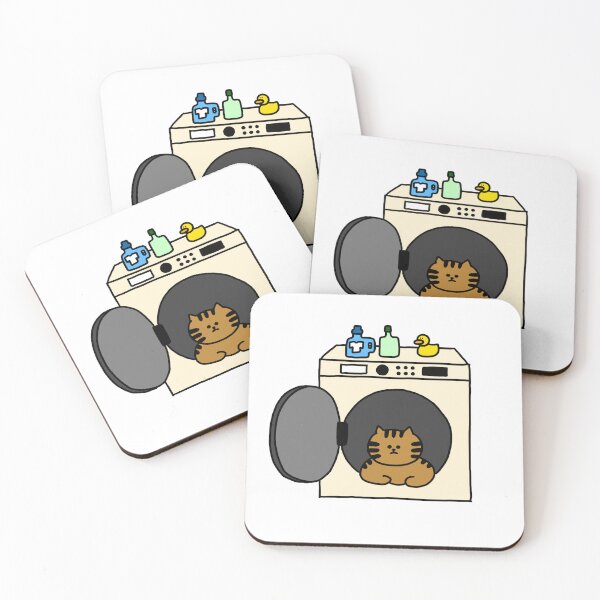 Item preview, a Cat and a Duck in the washing machine designed and sold by superbaechoo.