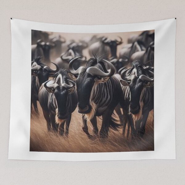 Item preview, Blue Wildebeest Migration designed and sold by BonoloStore.