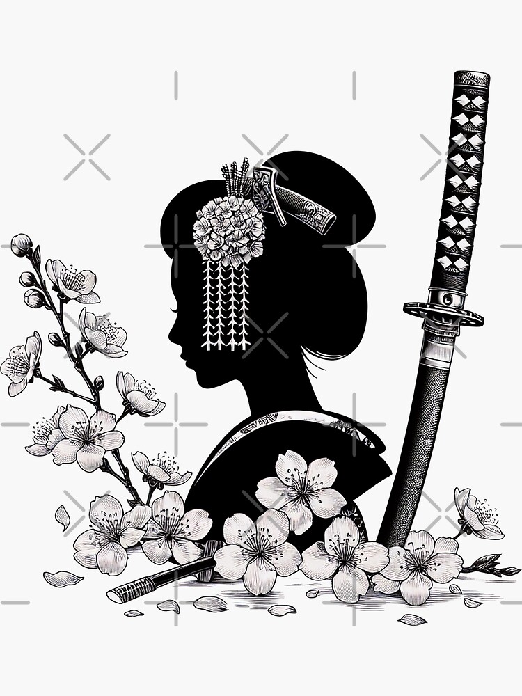 Thumbnail 3 von 3, Sticker, Geisha Profil designt und verkauft von Kobeko.