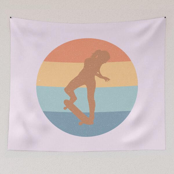 Item preview, Skater Girl Skateboard Worn Pastel Retro Skateboarder Design designed and sold by kakarikihill.