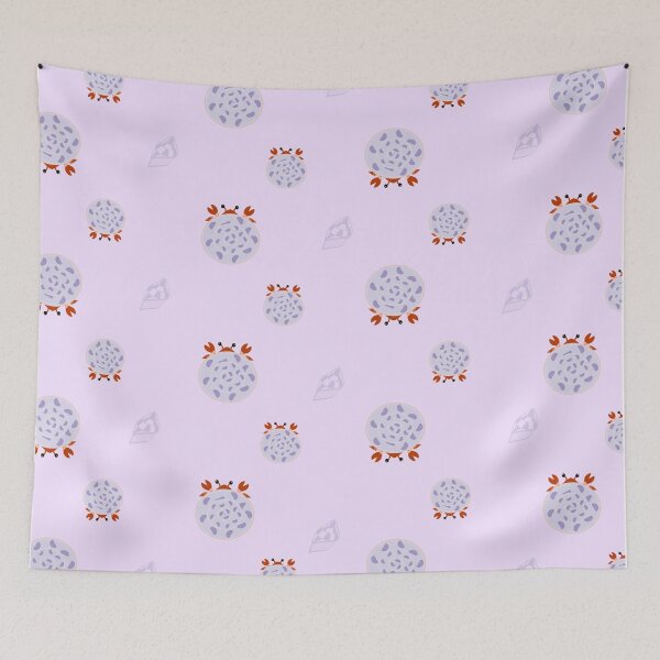 Item preview, Hermit crab with conch on purple background, conch shell, crab, sea lover designed and sold by Figaro-17.