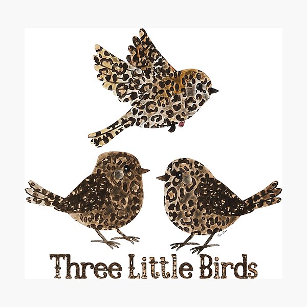 Item preview, leopard three little birds designed and sold by Hen-C-Art.