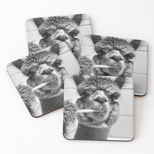 Item preview, Alpaca Brushing Teeth in the Bathroom designed and sold by CheekyAnimalz.