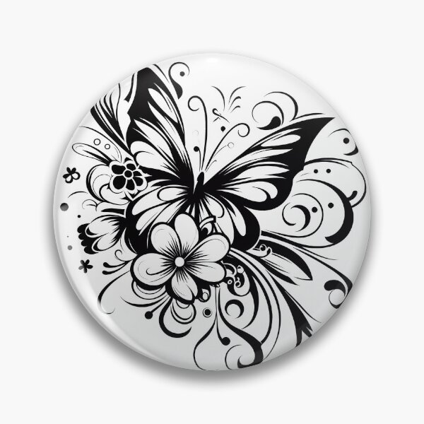 Item preview, Black And White Abstract Butterfly Tattoo Design designed and sold by Coffee Lifestyle.
