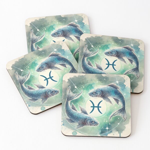 Item preview, Enchanting Pisces Fish Watercolor Zodiac Art Piece designed and sold by UniqueCraftsnCo.