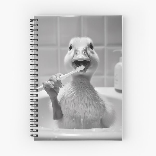 Item preview, Duck Brushing Teeth in the Bathroom designed and sold by CheekyAnimalz.