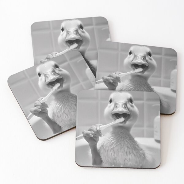 Item preview, Duck Brushing Teeth in the Bathroom designed and sold by CheekyAnimalz.