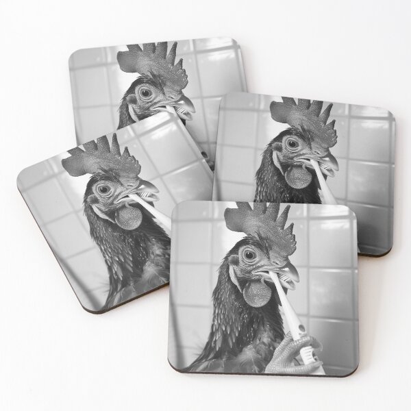 Item preview, Chicken Brushing Teeth in the Bathroom designed and sold by CheekyAnimalz.