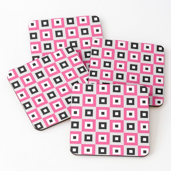 Item preview, Pink Black White Square Geometric Pattern designed and sold by PatternTitan.