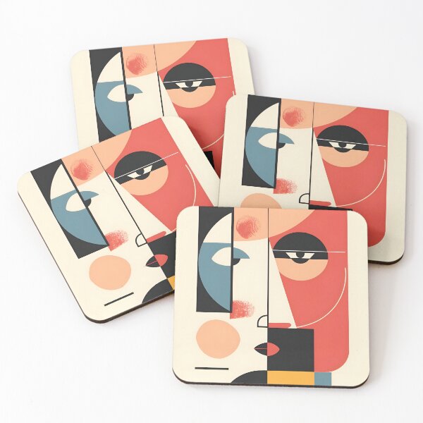 Item preview, Cubist Visage: Modern Geometric Portrait designed and sold by coffee2cabernet.