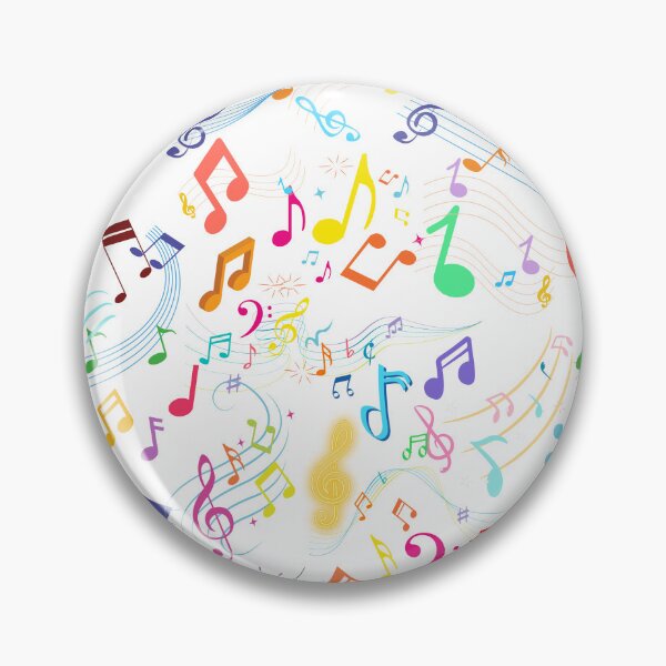Item preview, Music Everywhere In White & Vivid Colors Original Graphic Artwork designed and sold by BrightrDayMusicArt.