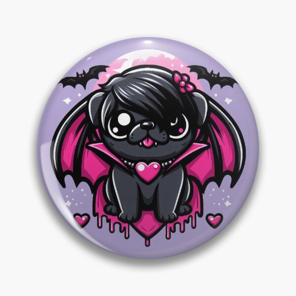 Item preview, Vampire pug designed and sold by SpookyCuties.