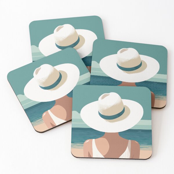 Item preview, Woman with hat on the beach designed and sold by hhh-art.