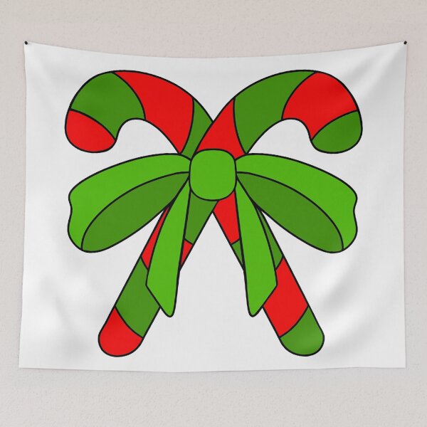 Item preview, Merry Christmas Candy Canes With Green Bow designed and sold by Sartoris Art.