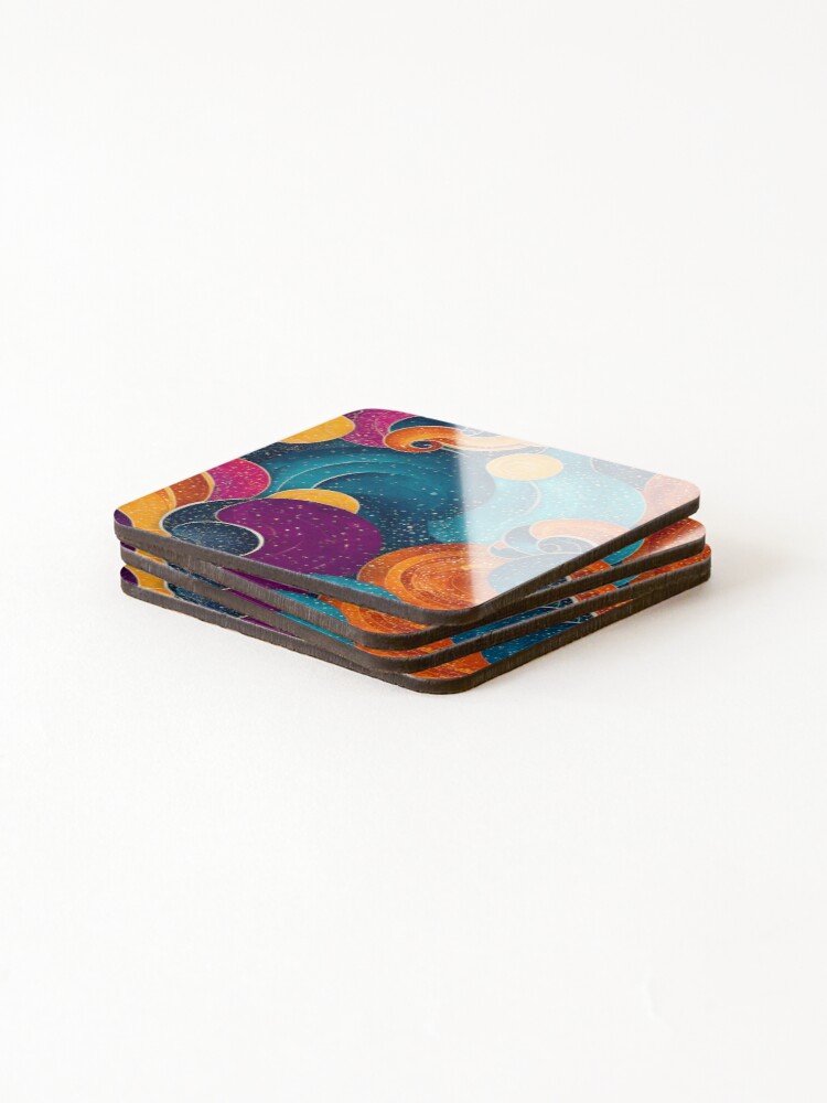 Thumbnail 4 of 5, Coasters (Set of 4), Colorful abstract pattern designed and sold by pixvolution.