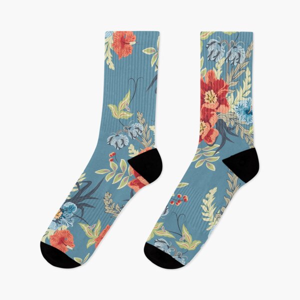 Item preview, Large Bouquet of Tulips with Hibiscus, Light blue background  designed and sold by Alex  Blud.