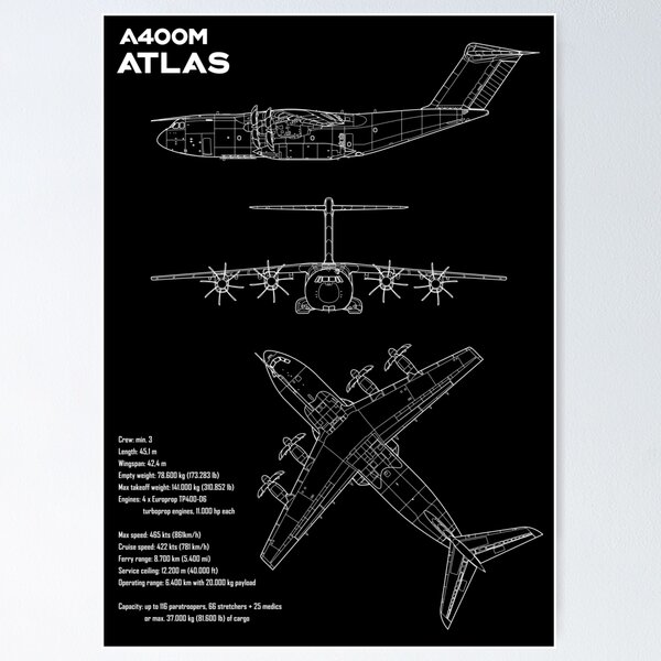 Item preview, Airbus A400M Atlas Military Transport Aircraft Blueprint designed and sold by CHE-Aviation.