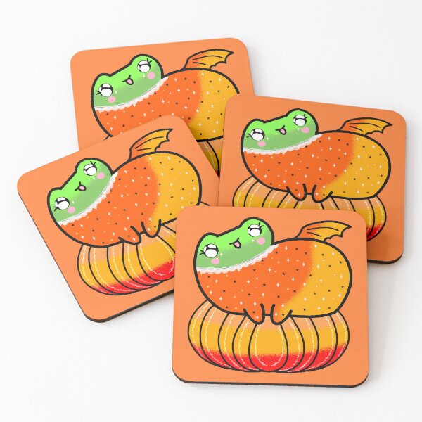 Item preview, Cute halloween pumpkin frogs designed and sold by Quacktails.