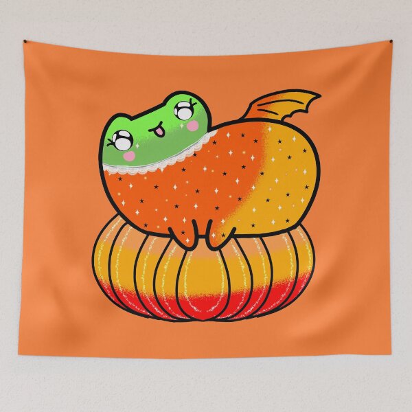 Item preview, Cute halloween pumpkin frogs designed and sold by Quacktails.