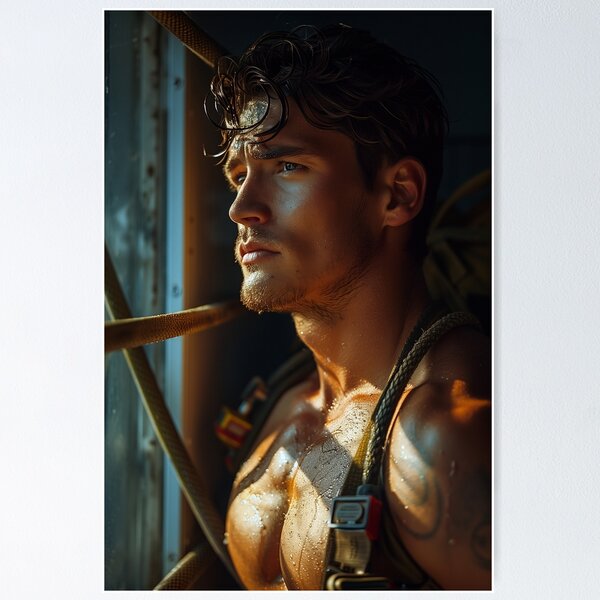 Item preview, Firefighter looking into the distance designed and sold by PenguiQueer.