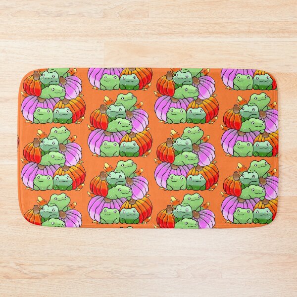 Item preview, Stack of pumpkin halloween frogs designed and sold by Quacktails.