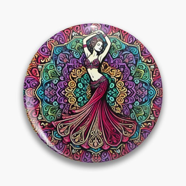 Item preview, Colorful Mandala with Elegant Bellydancer Art designed and sold by smc1059.