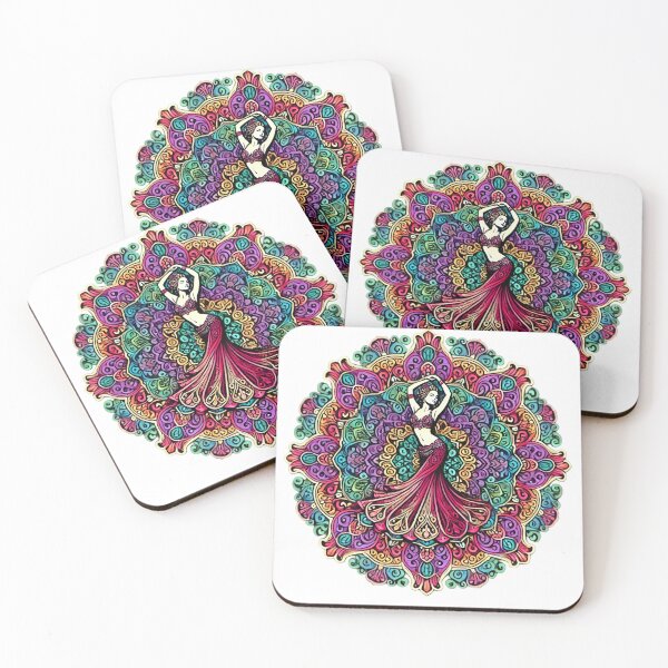 Item preview, Colorful Mandala with Elegant Bellydancer Art designed and sold by smc1059.