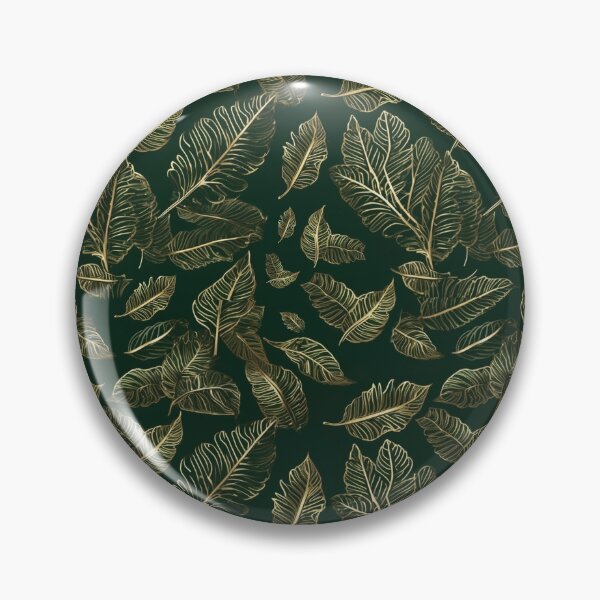 Item preview, golden leaves on emerald background designed and sold by Moonde04.