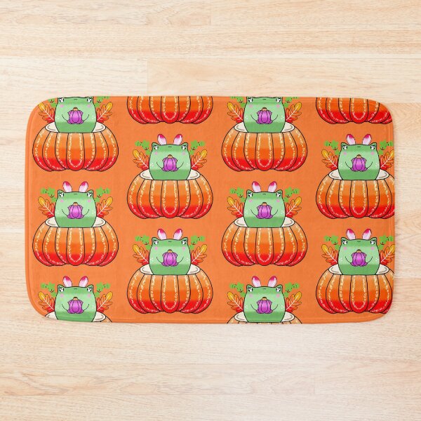 Item preview, Spooky Orange kawaii pumpkin halloween frog designed and sold by Quacktails.