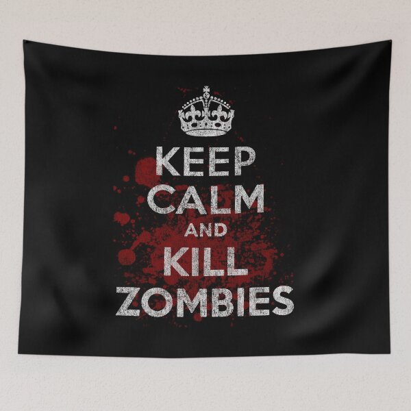 Aperçu de l'œuvre Keep Calm Kill Zombies créée et vendue par flippinsg.