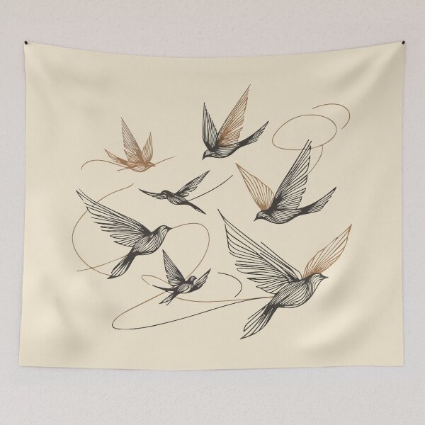 Item preview, Flying Birds Line Art designed and sold by Coffee Lifestyle.