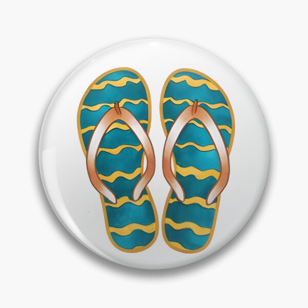 Item preview, Watercolor Flip Flops - Blue Striped designed and sold by niamin.