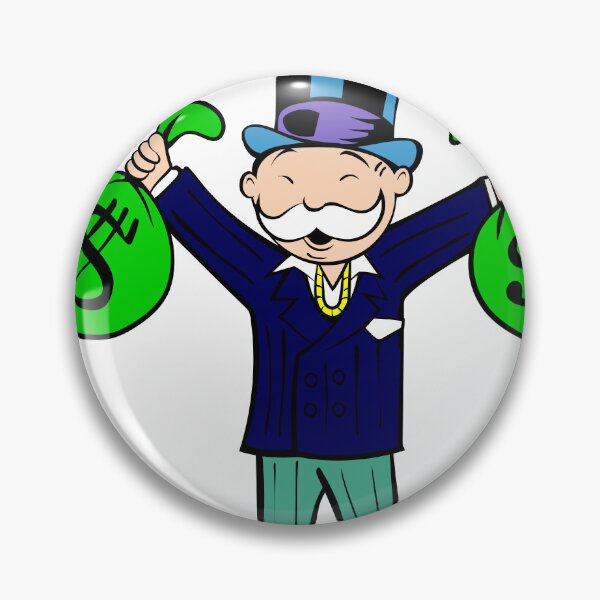 Item preview, Joyful Monopoly Man Holding Two Bags of Money designed and sold by DonVivaldo.