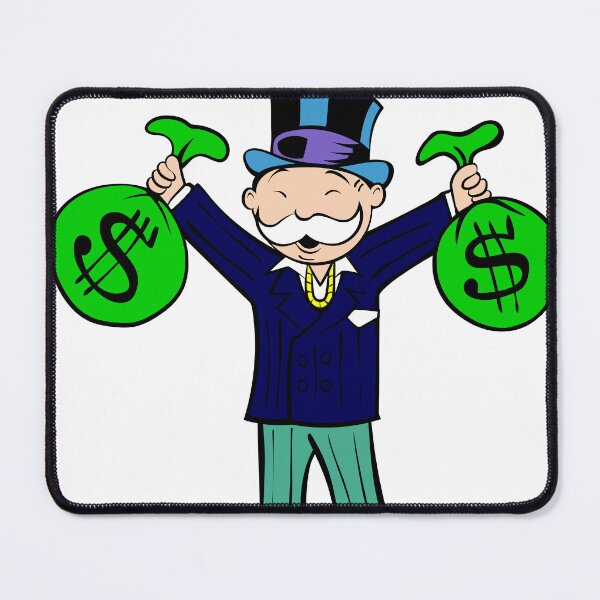 Item preview, Joyful Monopoly Man Holding Two Bags of Money designed and sold by DonVivaldo.