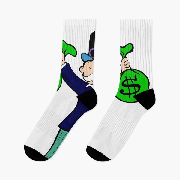 Item preview, Joyful Monopoly Man Holding Two Bags of Money designed and sold by DonVivaldo.