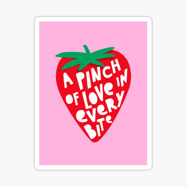 Big Strawberry Fruit with Cut-out words for Life Recipe Sticker